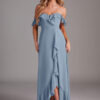 Elegant Convertible Bridesmaid Dress – Cascading Ruffles & Off-the-Shoulder