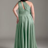 Elegant One-Shoulder Bridesmaid Dress – A-Line & Pleated Satin