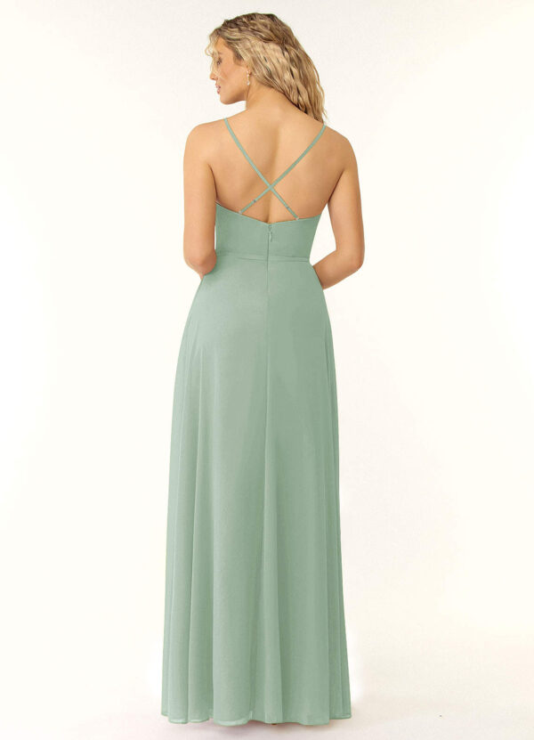 Elegant Bridesmaid Dress – Cascading Ruffles & Leg Slit