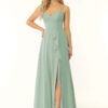 Elegant Bridesmaid Dress – Cascading Ruffles & Leg Slit
