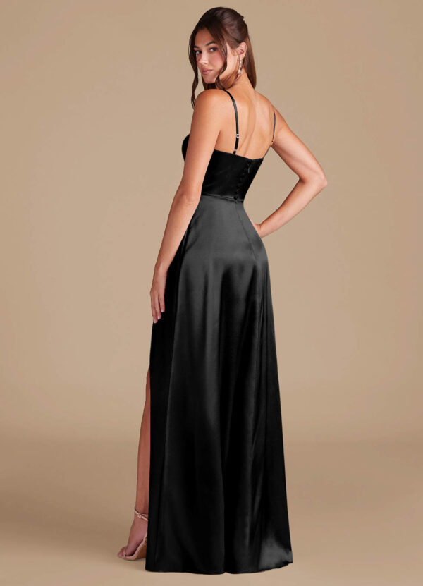 Custom A-Line Bridesmaid Dress – Metallic Satin