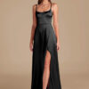 Custom A-Line Bridesmaid Dress – Metallic Satin