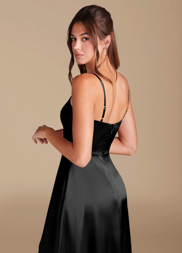 Custom A-Line Bridesmaid Dress – Metallic Satin