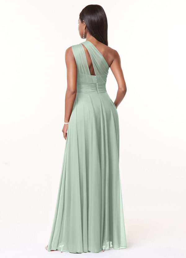 Elegant Bridesmaid Dress – Pleated Mesh & One-Shoulder Design