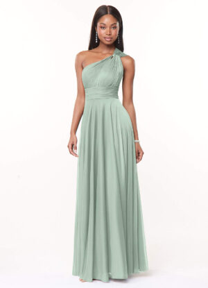 Elegant Bridesmaid Dress – Pleated Mesh & One-Shoulder Design
