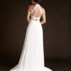Chic Custom Wedding Dress – Stretch Satin & Leg Slit
