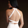 Chic Custom Wedding Dress – Stretch Satin & Leg Slit
