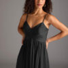 Satin Bridesmaid Dress – A-Line with Slit & Pockets