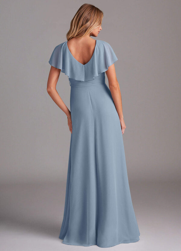 Chiffon Bridesmaid Dress – Ruffles & Slit