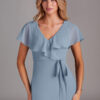 Chiffon Bridesmaid Dress – Ruffles & Slit