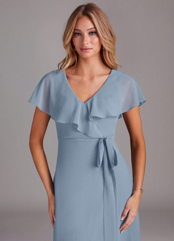 Chiffon Bridesmaid Dress – Ruffles & Slit