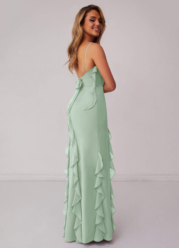 Custom Bridesmaid Dress – Bow Back & Cascading Ruffles