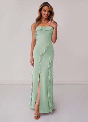 Custom Bridesmaid Dress – Bow Back & Cascading Ruffles