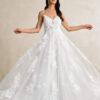 Elegant Custom Wedding Dress – Beaded Lace & V-Neck Design