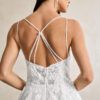 Elegant Custom Wedding Dress – Beaded Lace & V-Neck Design