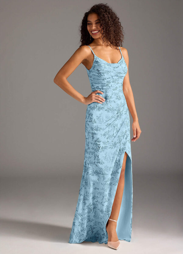 Mermaid Bridesmaid Dress – Cowl Neck & Leg Slit