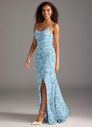 Mermaid Bridesmaid Dress – Cowl Neck & Leg Slit