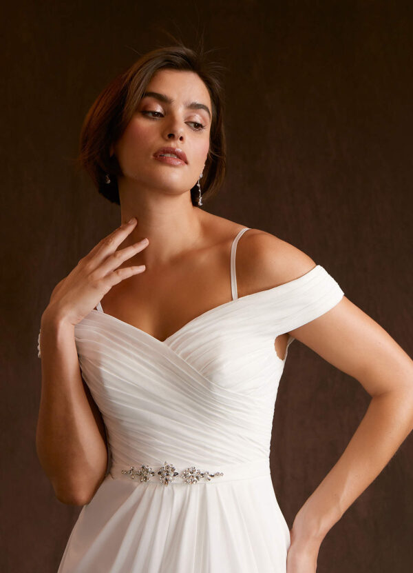 Elegant Custom Wedding Dress – Beaded, Sequins & Off-The-Shoulder