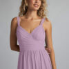 Elegant Bridesmaid Dress – Chiffon, A-Line, Leg Slit & V-Neck