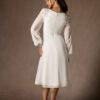 Romantic Beach Wedding Dress – A-Line, V-Neck, Long Sleeves