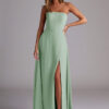 Elegant Custom Bridesmaid Dress – Convertible Straps & Leg Slit