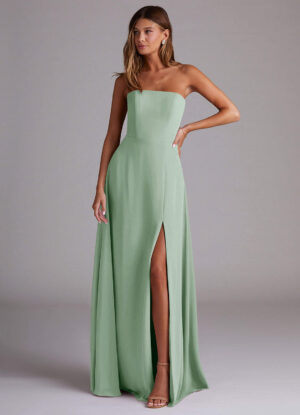 Elegant Custom Bridesmaid Dress – Convertible Straps & Leg Slit