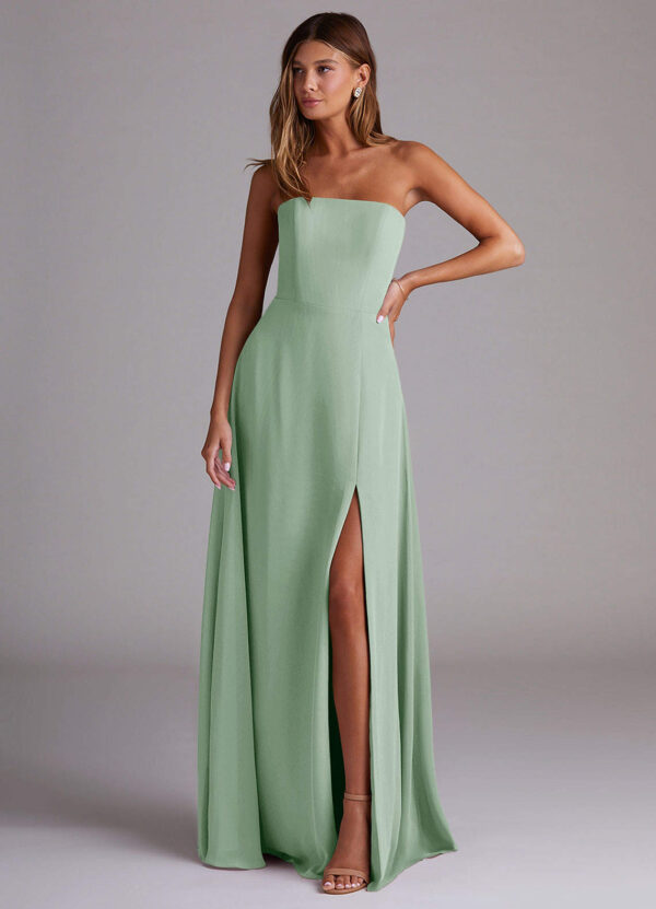Elegant Custom Bridesmaid Dress – Convertible Straps & Leg Slit