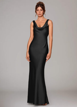 Elegant Custom Bridesmaid Dress – Cowl Neck & Mermaid Silhouette