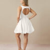 Custom A-Line Mini Wedding Dress - Satin, Square Neck, Beach Chic