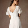 Elegant Custom Wedding Dress – V-Neck, Lace & Pockets