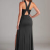 A-Line Bridesmaid Dress – Satin & Slit Design
