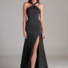 A-Line Bridesmaid Dress – Satin & Slit Design