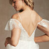 Vintage A-Line Wedding Dress with Lace & Sequins – Romantic V-Neck Design
