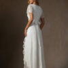 Elegant Lace Wedding Dress with 3D Florals – Perfect for Beach Weddings