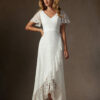 Elegant Lace Wedding Dress with 3D Florals – Perfect for Beach Weddings
