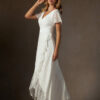 Elegant Lace Wedding Dress with 3D Florals – Perfect for Beach Weddings