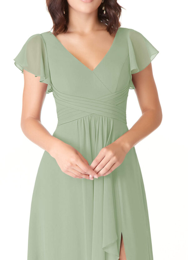 Custom Bridesmaid Dress – V-Neck & Leg Slit