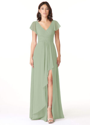 Custom Bridesmaid Dress – V-Neck & Leg Slit