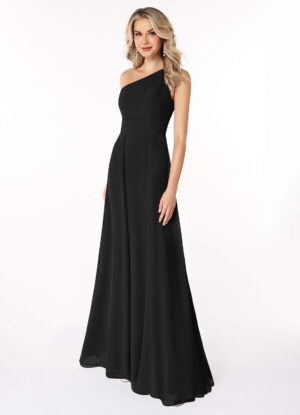 One-Shoulder Chiffon Bridesmaid Dress – A-Line Fit