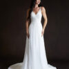 Vintage Chic Wedding Dress with Embroidered Lace and Beaded Sequins