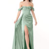 Strapless Bridesmaid Dress – Ruched & Pleated with Leg Slit