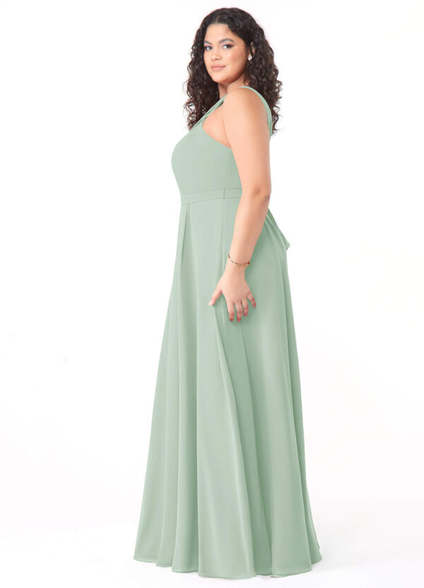 Elegant Floor-Length Bridesmaid Dress – Pleated Chiffon & A-Line Silhouette