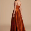Metallic Satin Bridesmaid Dress – Cowl Neck & Slit