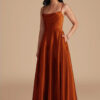 Metallic Satin Bridesmaid Dress – Cowl Neck & Slit
