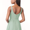 Elegant Bridesmaid Dress – Floor-Length, Pleated, V-Neck