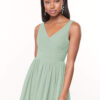 Elegant Bridesmaid Dress – Floor-Length, Pleated, V-Neck