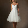 Elegant Knee-Length Wedding Dress with Spaghetti Straps