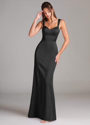 Elegant Bridesmaid Dress – V-Neck, A-Line, Corset Back