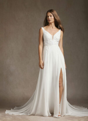 legant V-Back A-Line Wedding Dress with Lace & Sequins