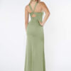 Custom Bridesmaid Dress – Square Neck, Leg Slit, Stretch Satin